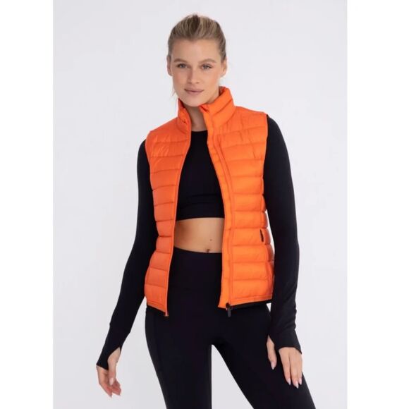 WOMEN'S‎ MONO B | PADDED PUFFER VEST | ORANGE Medium - Picture 1 of 5